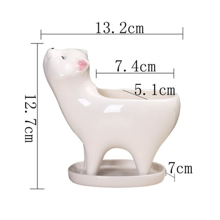 Rising Cat Ceramic Flower Pot