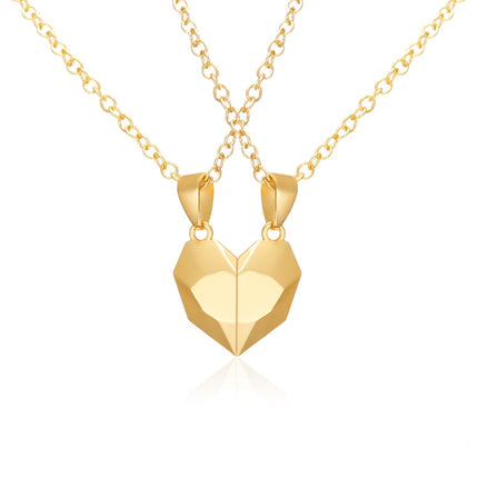 Magnetic Abstract Heart Couple's Necklace