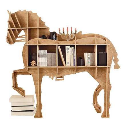Horse-Shaped Wooden Decorative Bookshelf