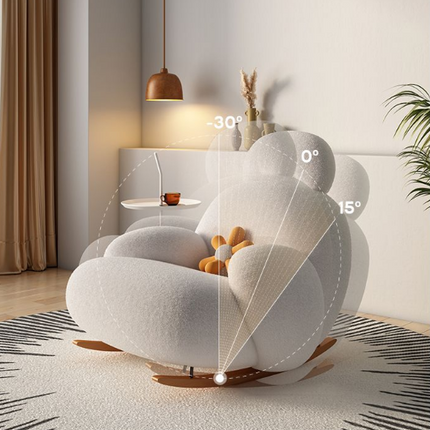 Modern Ergonomic European Fluffy White Lounge Chair
