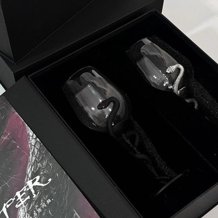 Black Snake Sculpted Wine Glass