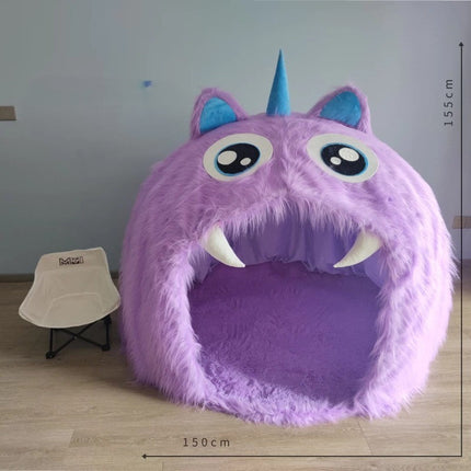 Purple Plush Monster Playhouse Indoor Kids Tent