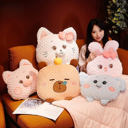 Cuddle Ready Cute Cartoon Pillow Blanket