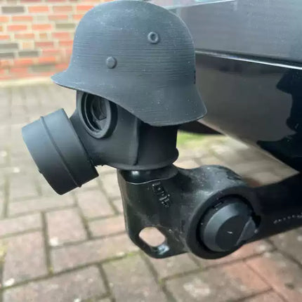 Black Gas Mask Helmet Trailer Hitch Cover
