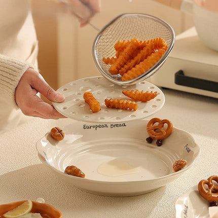 Korean Snacks Ceramic Cute Serving Plate