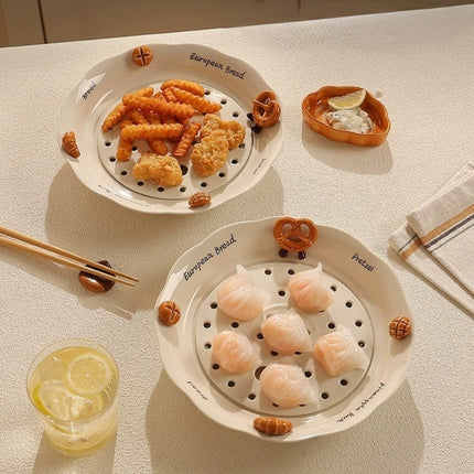 Korean Snacks Ceramic Cute Serving Plate