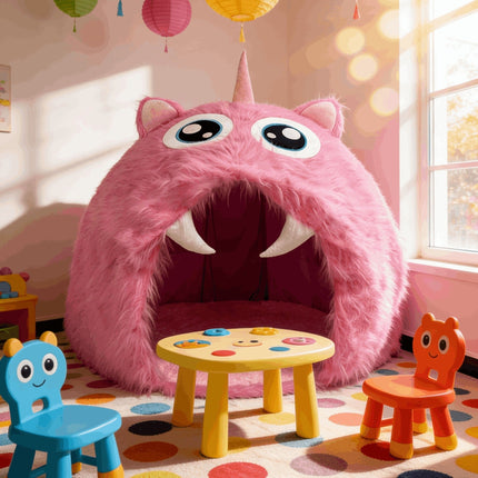 Purple Plush Monster Playhouse Indoor Kids Tent