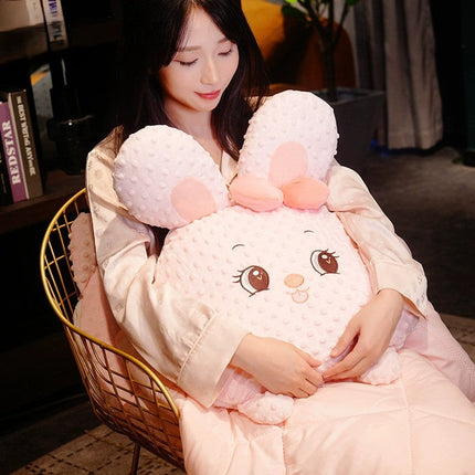 Cuddle Ready Cute Cartoon Pillow Blanket