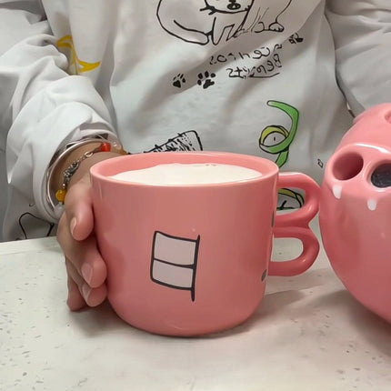 Cartoon Piggy Ceramic Tea & Coffee Set