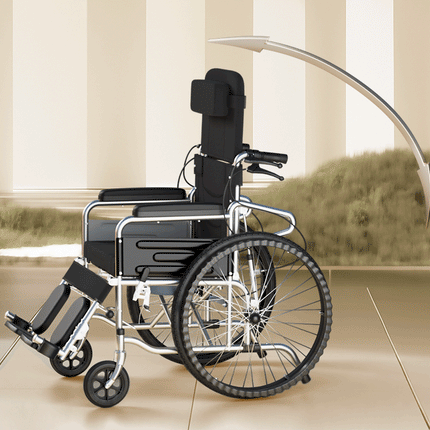 Easy Move Foldable Elderly Travel Wheelchair