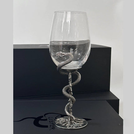 Black Snake Sculpted Wine Glass