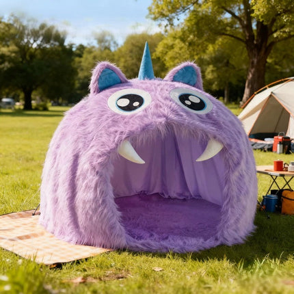 Purple Plush Monster Playhouse Indoor Kids Tent