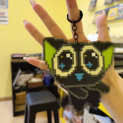 Pixel Art 3D Building Block Keychain