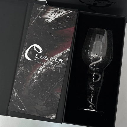 Black Snake Sculpted Wine Glass