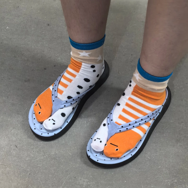 Playful Eel Stripe Cozy Crew Socks