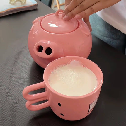 Cartoon Piggy Ceramic Tea & Coffee Set