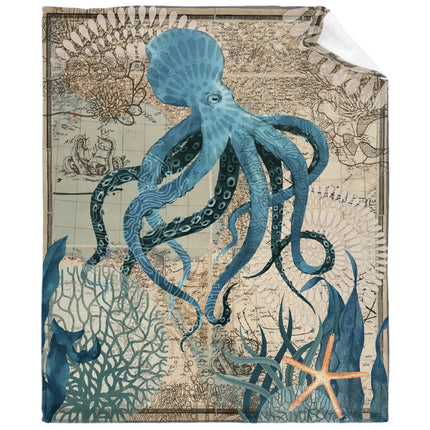 Sea Life Ocean Throw Octopus Blanket