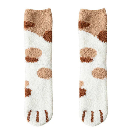 Plush Winter Cute Cat Paws Sock