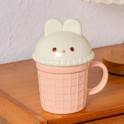 Cartoon Ice Cream Animal Ceramic Mug