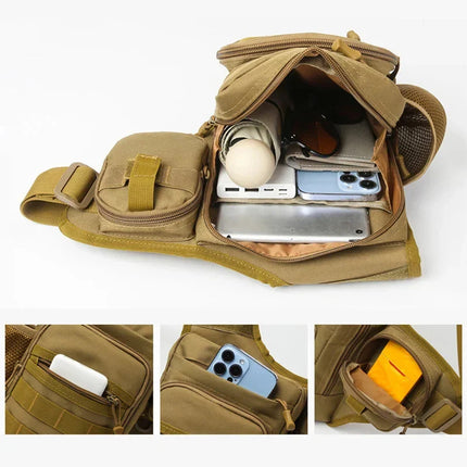Multi-Pocket Crossbody Compact Hiking Chest Bag