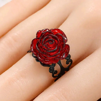 Gothic Dark Rose Ring