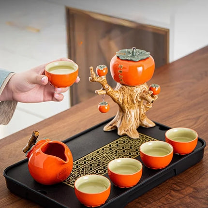 Pumpkin Tree Shape Vintage Tea Set
