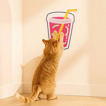 Cartoon Drink Shape Wall-Mounted Cat Scratching Board