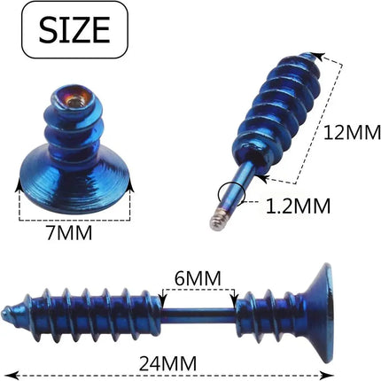 Realistic Screw Industrial Steel Earrings