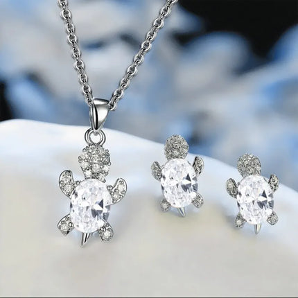 Ocean Turtle Lucky Necklace Earring Set