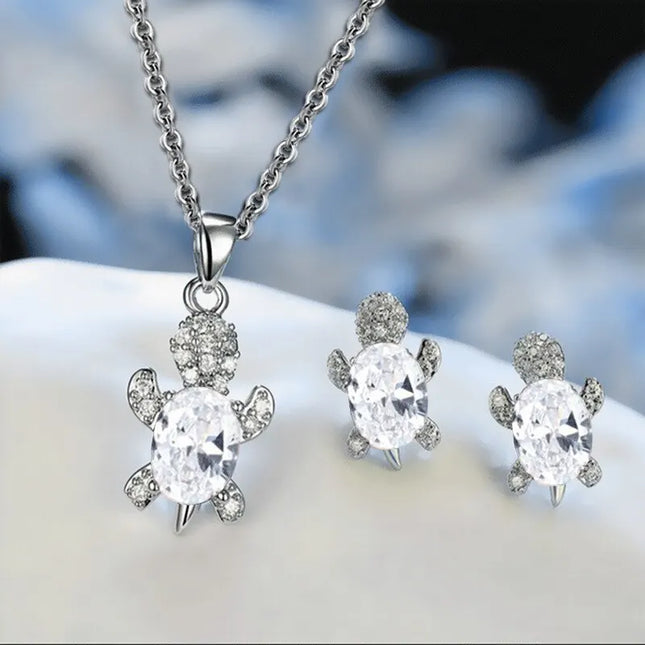 Ocean Turtle Lucky Necklace Earring Set