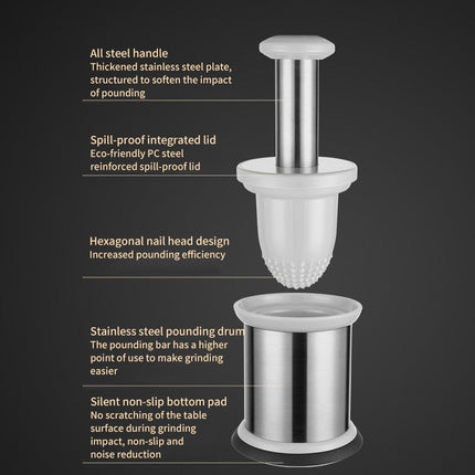 Easy Food Stainless Steel Garlic Grinder