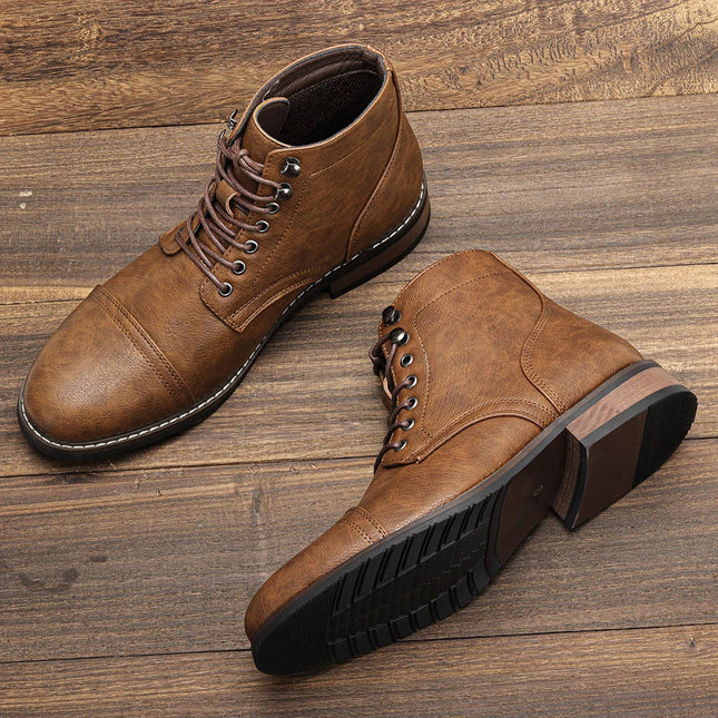 Timeless Vintage Leather Lace-Up Everyday Casual Boots