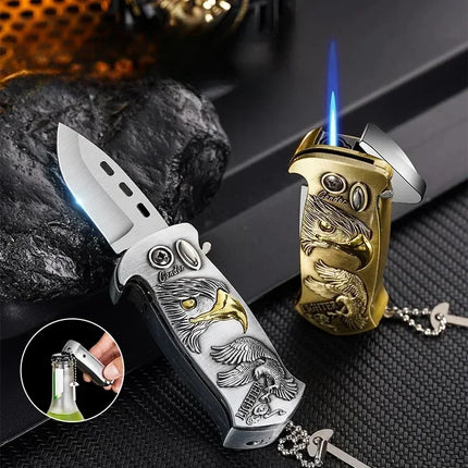 Outdoor Portable Metal Folding Knife Lighter