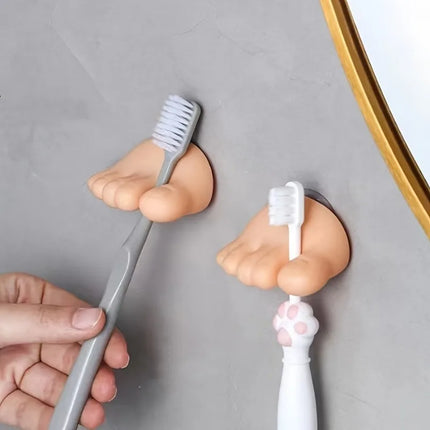Toe-Grip Wall Toothbrush Holder