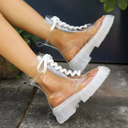 Crystal Clear Platform Rain Boots