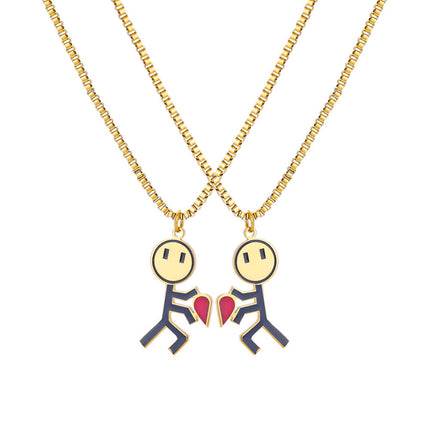 2pcs Double Love Heart Necklace