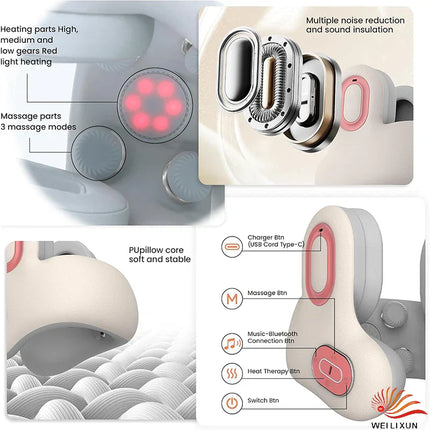 Smart Traveler Bluetooth Music Heated Neck Pillow