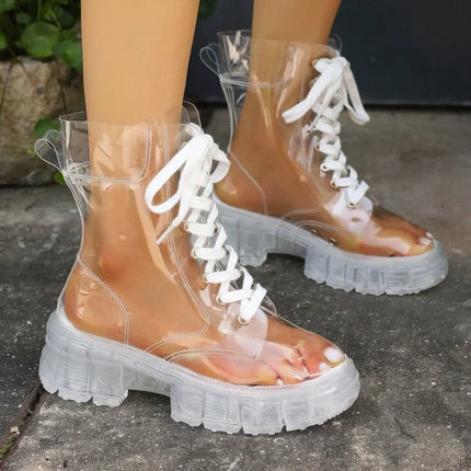 Crystal Clear Platform Rain Boots