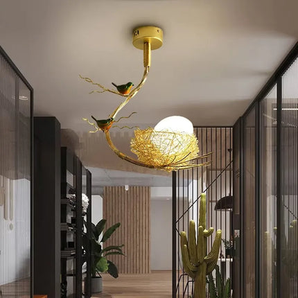 Bird Nest Egg Rustic Minimalist Lamp