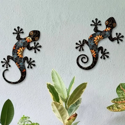 Artistic Mosaic Gecko Wall Decor