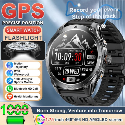 Advanced Sports GPS Waterproof Fitness Tracker Smartwatch