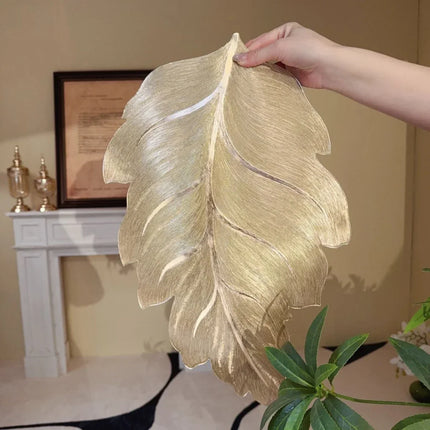 Gold Leaf Shape Decorative Serving Tray