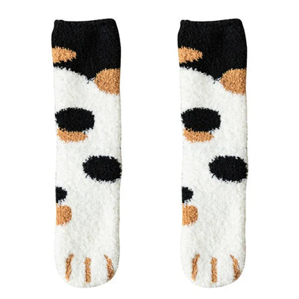 Plush Winter Cute Cat Paws Sock