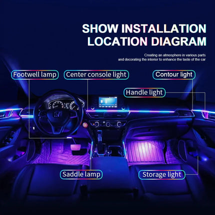 Bluetooth RGB Symphony Car Ambient Light Kit