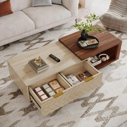 Urban Lift Extendable Wooden Hidden Storage Coffee Table