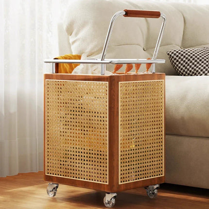 Nordic Rattan Style Rolling Storage Basket