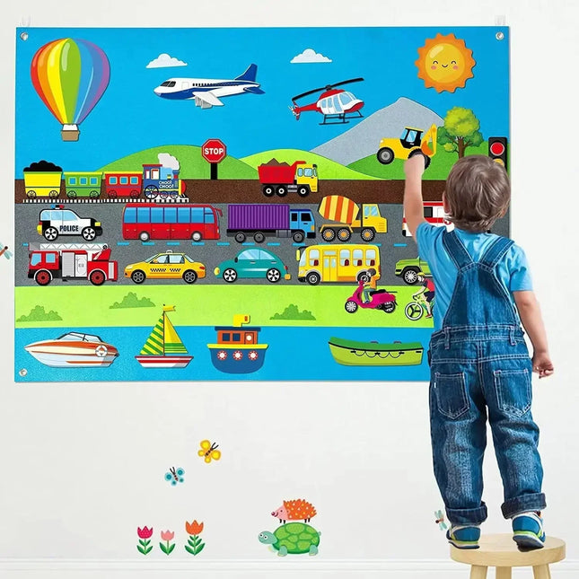 Interactive Early Learning Farm Animals Felt Story Board Set