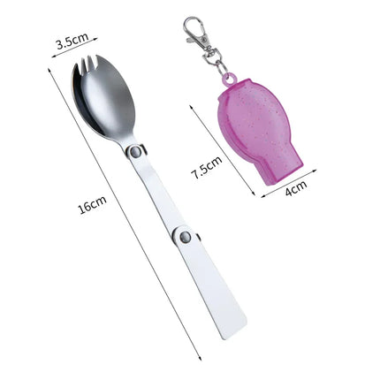 Foldable Stainless Steel Travel Spoon Fork Set