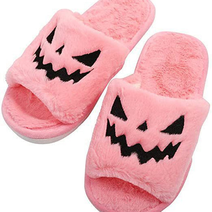 Soft Scary Pumpkin Slippers