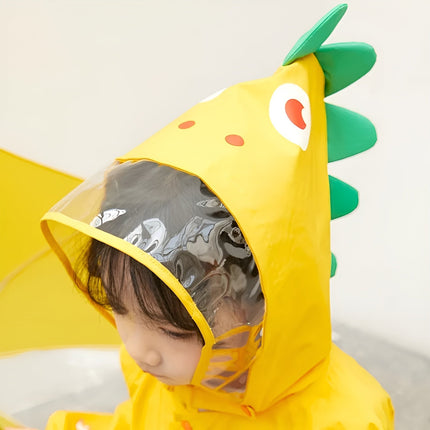 Happy Dinosaur Outdoor Hooded Kids Raincoat